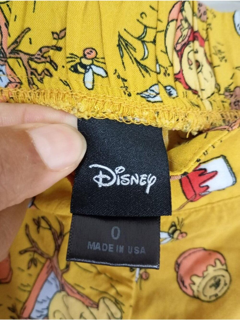 Disney Winnie The Pooh Yellow Skirt Button Front & All-Over Print Rayon Size 0 - Picture 2 of 10